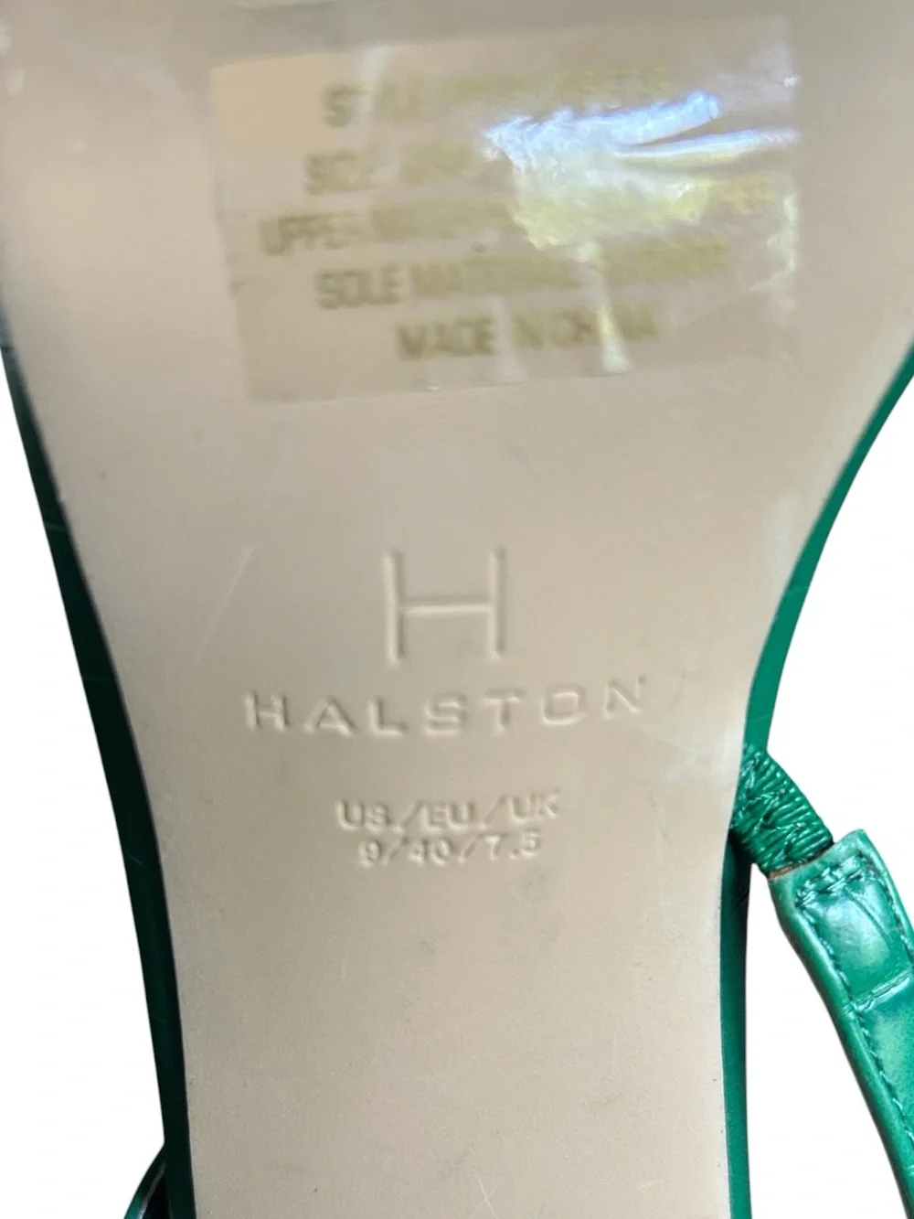 H by Halston Croc Embossed Sandals 9 Square Toe Strappy Reaort Minimalist